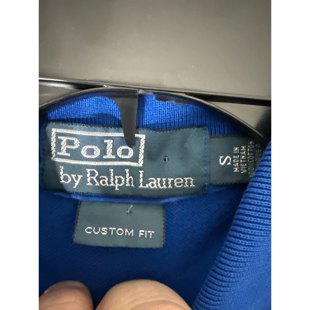 Polo Ralph Lauren Mens Custom Fit Short Sleeve Pique Polo Shirt Blue Small